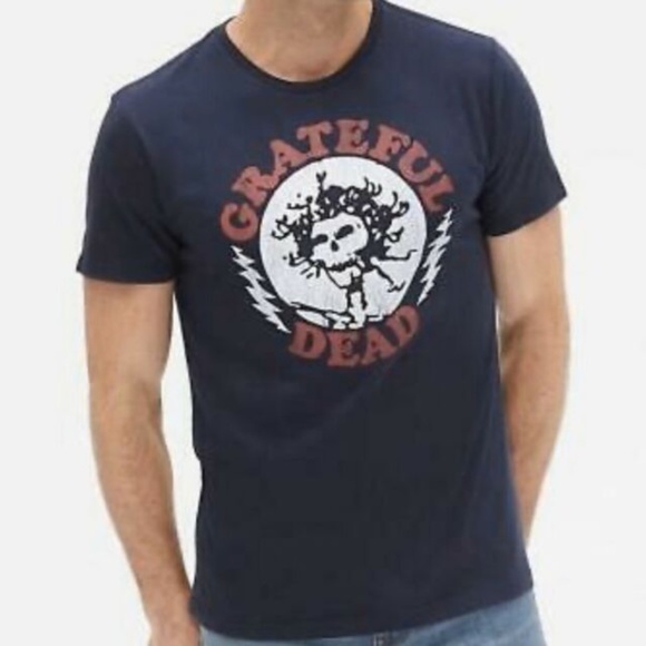 NWT GAP Men Grateful Dead Skull Vintage Inspired Tee Concert T-Shirt - Picture 1 of 5